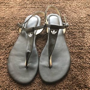 Adidas black thong sandals
